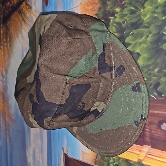 Vintage Camo Hat Cap‎ with Brim Army Marines XL - Picture 1 of 8